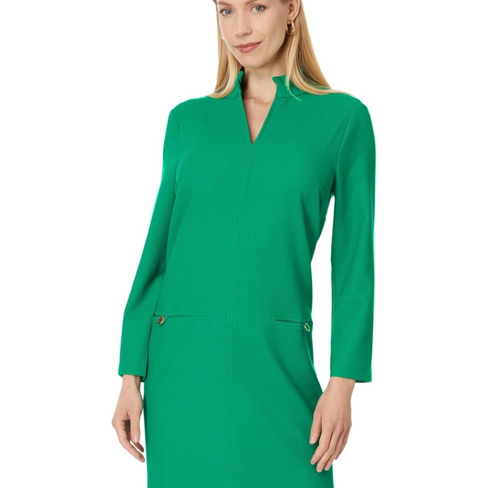 NWT Lilly Pulitzer Emerald Green V-Neck Sheath Dress, S